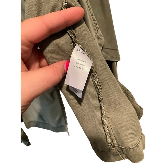 Kenneth Cole Utility Vest Women's Size M Green Sleeveless Open Front 100% Tencel - Picture 4 of 5